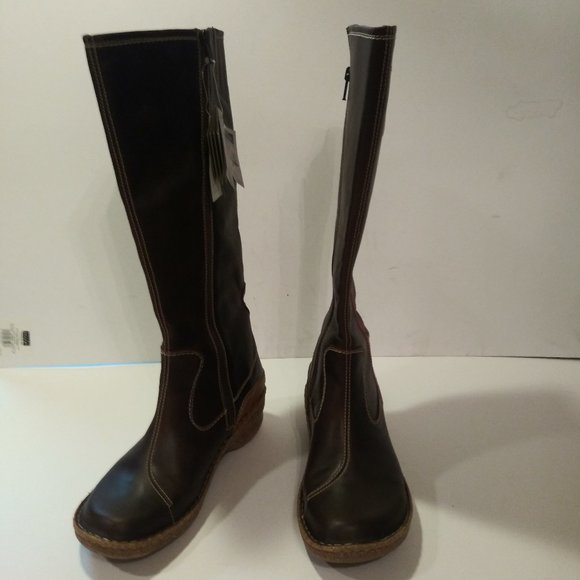 JOSEF SEIBEL "Sprit of Nature" brown leather tall boots, Size 10 - Picture 3 of 10